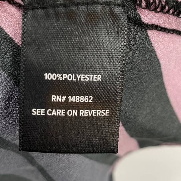 Torrid Faux Wrap Top Blouse Striped Long Sleeve Semi Sheer Gray Purple Womens 6X - Picture 5 of 6